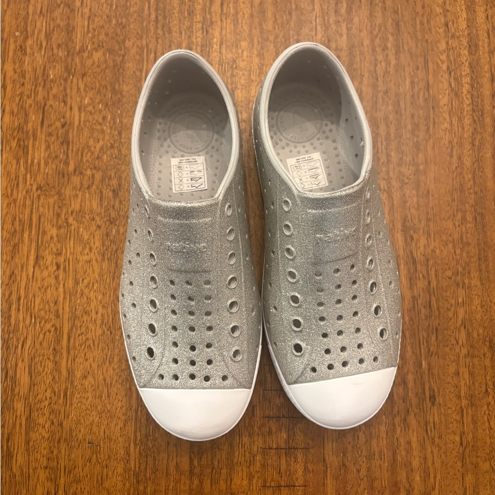 native Silver Glitter Slip-On Water-Resistant Shoes